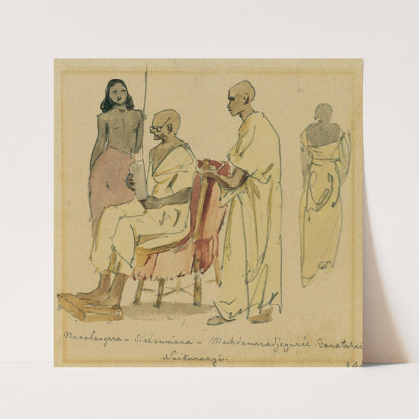 Buddhistischer Oberpriester mit Assistenz auf Ceylon (1858) by Joseph Selleny