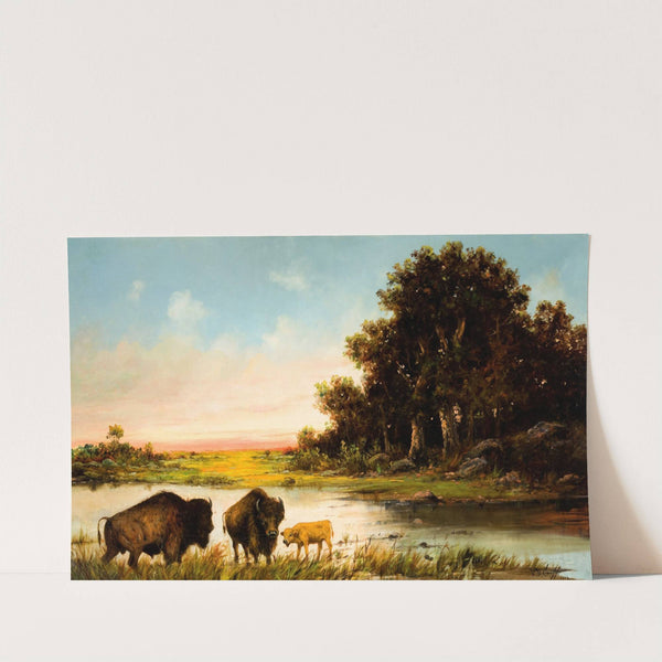 Buffalo by the River by Henry Herman Cross