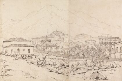 Building on a Hillside in a Mountainous Village
