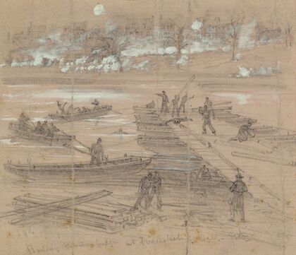Building pontoon bridges at Fredericksburg Dec. 11th.