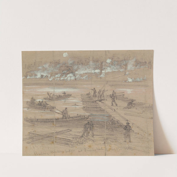 Building pontoon bridges at Fredericksburg Dec. 11th. by Alfred Rudolph Waud