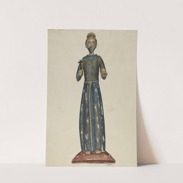 Bulto, Priest Carrying Cross and Skull by Carl O'Bergh