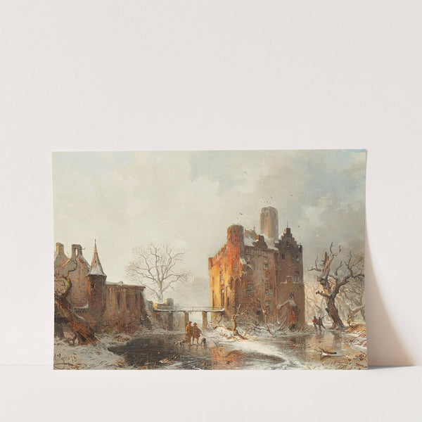 Burg Doornenburg im Winter (1878) by Carl Hilgers