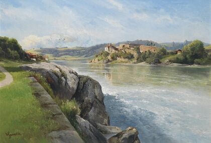 Burgruine am Flußufer — size preview