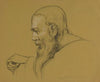 Bust of a Long-Bearded Old Man Leaning on a Stick with His Two Hands (1908)