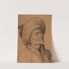 Bust of a Man in a Hat Gazing Upward by Martin Schongauer