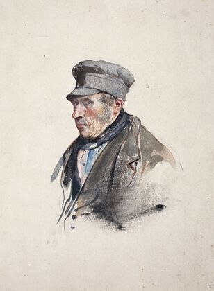 Bust of farmer with cap