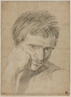 Bust of Young Man Resting Chin on Hand