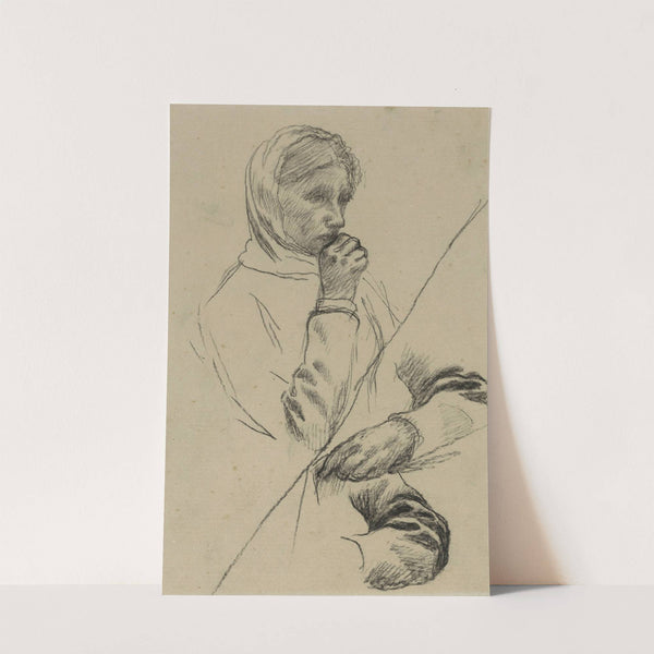 Buste de femme et deux études de bras droit by Pierre Puvis de Chavannes