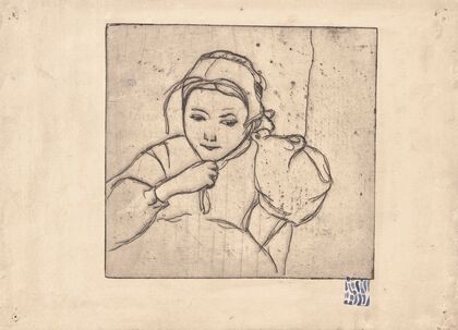 Buste de fillette bretonne (Young Breton Woman adjusting her hat)
