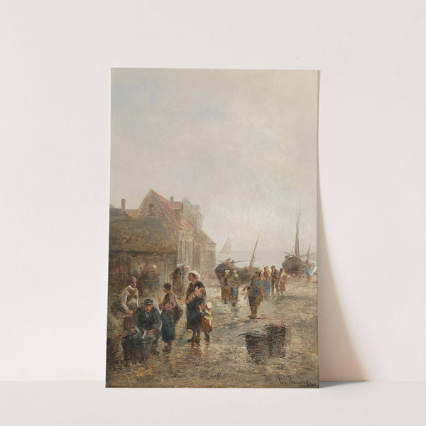 Busy Activity in a Fishing Village by Emil Barbarini