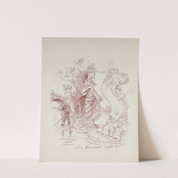 Café Cardinal. 139me diner du Cornet, le 8 février 1910 by Adolphe Léon Willette