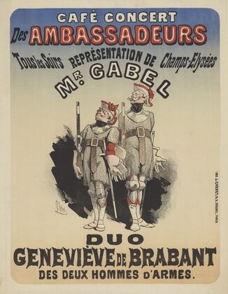 Café Concert des Ambassadeurs. M. Gabel. Geneviève de Brabant (1876)