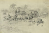 Caisson and battery horses – near the grove of trees