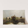 Calves at a trough by Willem Maris