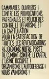 Camarades Ouvriers Contre Les Provocations Patronales Et Policieres Contre Le Defaitisme Et La Capitulation (1968)
