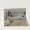 Camille on the Beach in Trouville (1870) by Claude Monet