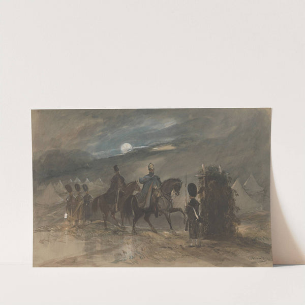 Camp at Chobham, 1853 with Officers and Sentry by George Bryant Campion