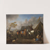 Camp Scene with a Trumpeter by Pieter van Bloemen