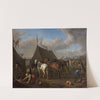 Camp Scene with a Woman at the Bonfire to the Left by Pieter van Bloemen