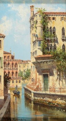 Canal In Venice With View Of The Back Of The Palazzo Rocca