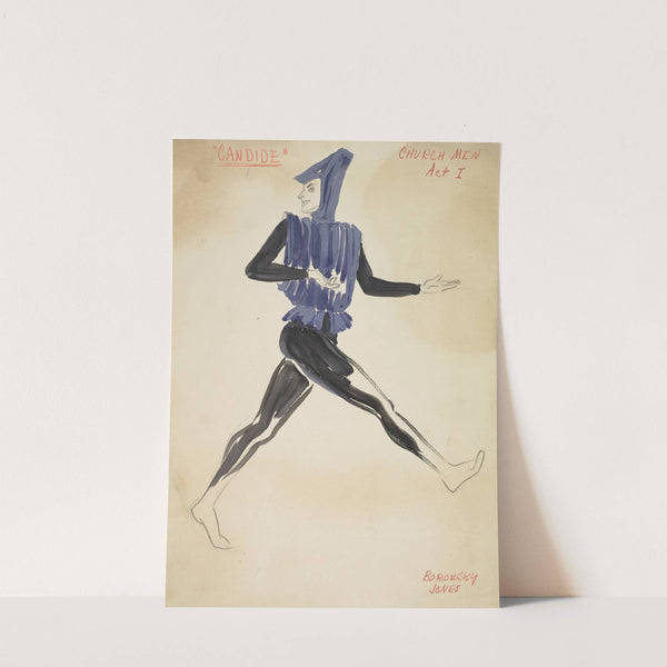 Candide: Church Men black and white leggings with purple doublet (1934-1943) by Alex Jones