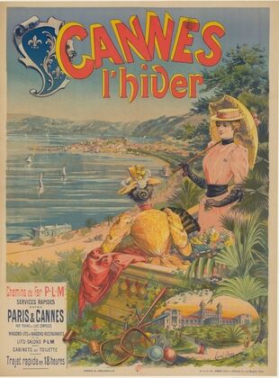 Cannes l’hiver. Chemins de fer P.L.M, services rapides entre Paris & Cannes (1892)