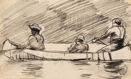 Canoe with Three Men