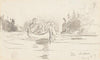 Canoe with Three Men, Ile Maligne, Quebec