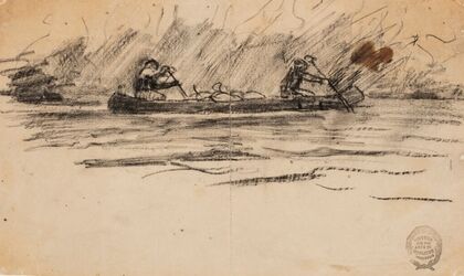 Canoe with Two Men