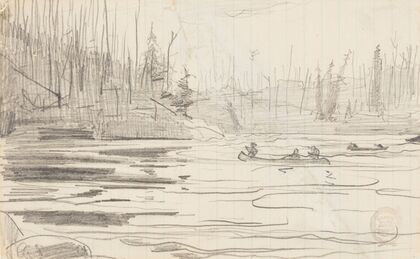 Canoes on a Lake