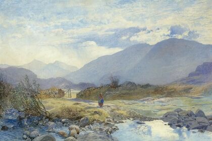 Capel Curig With Snowdon And The Glyders In The Distance, North Wales