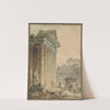 Capriccio with an Ancient Temple (ca. 1756) by Hubert Robert
