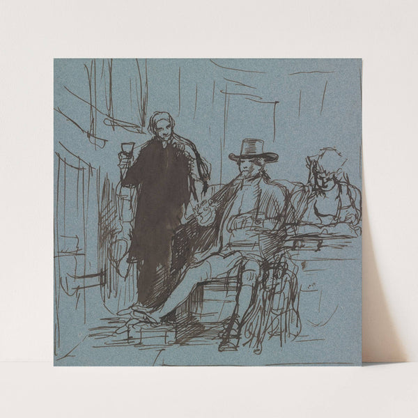 Captain Locker Seated at a Table with His Daughter; a Butler Standing Beside Him by Sir David Wilkie