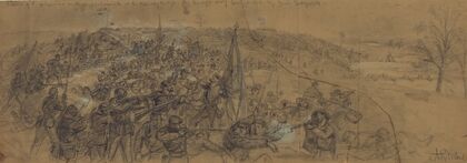 Capture of the fortifications on the Rappahannock at the Railway Bridge–by the right wing commanded by Genl. Sedgwick
