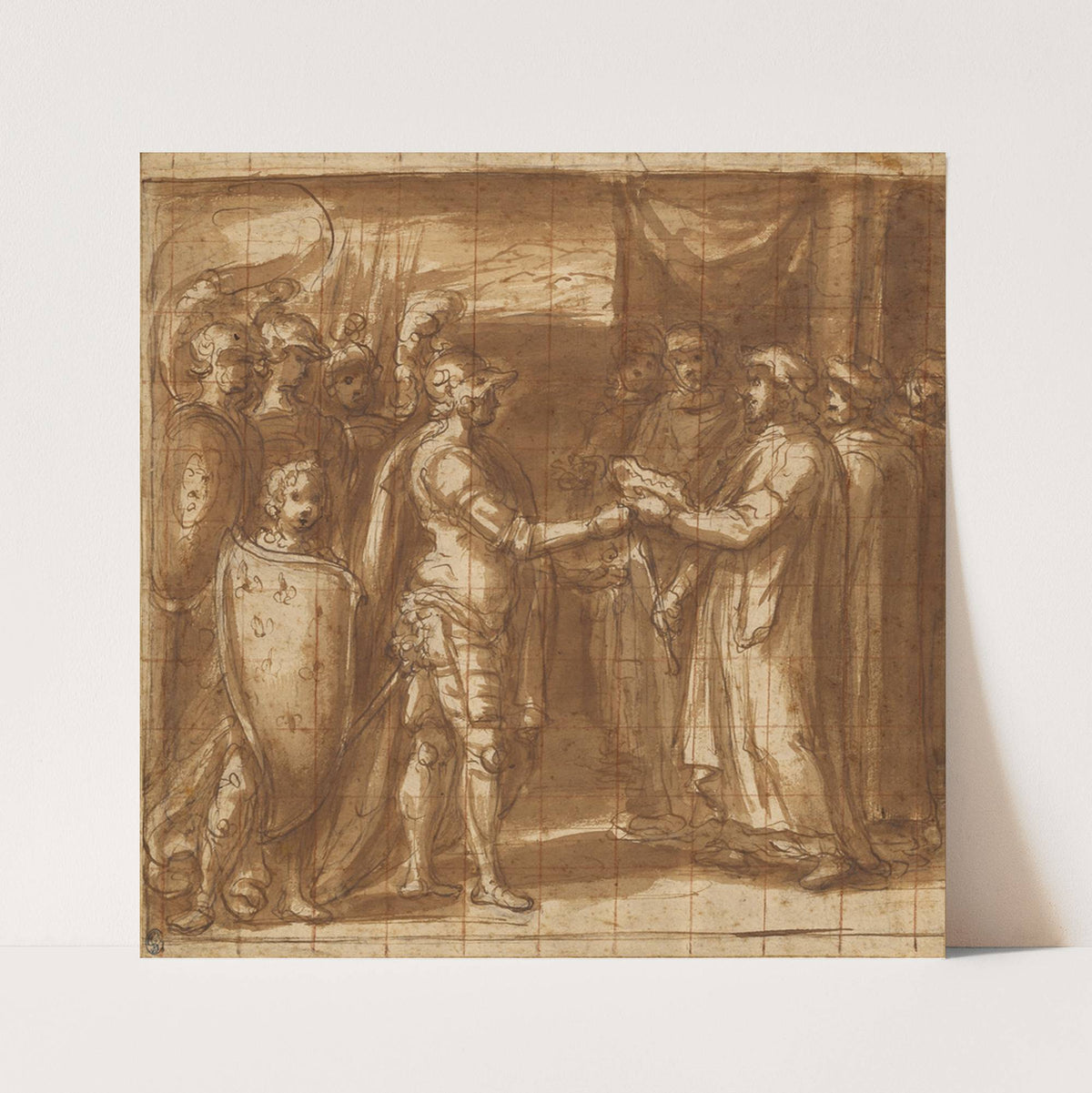 Cardinal Albornoz Gives the Farnese the Keys to Valentino by Taddeo Zuccaro