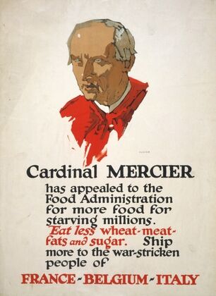 Cardinal Mercier has appealed to the Food Administration for more food for starving millions