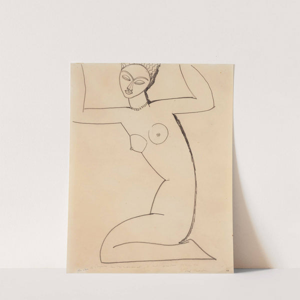 Cariatide agenouillée et assise sur les talons by Amedeo Modigliani