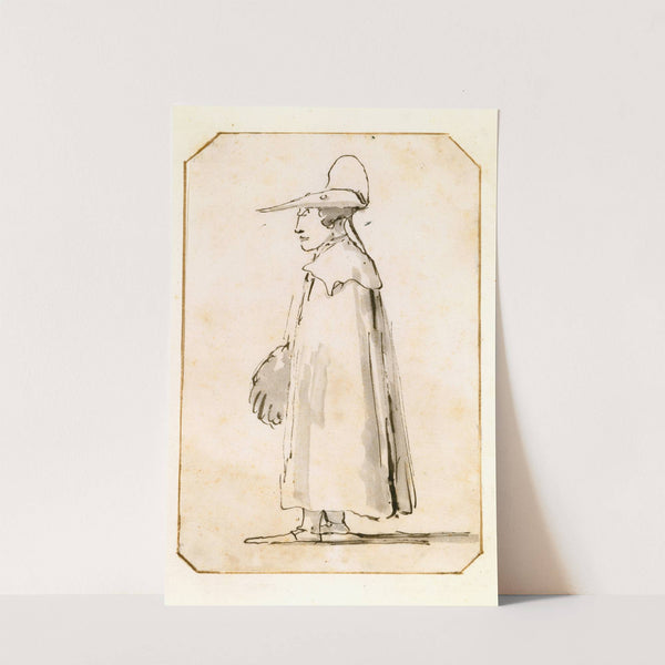 Caricature of a Man in a Long Cloak, Standing in Profile to the Left (1760) by Giovanni Battista Tiepolo