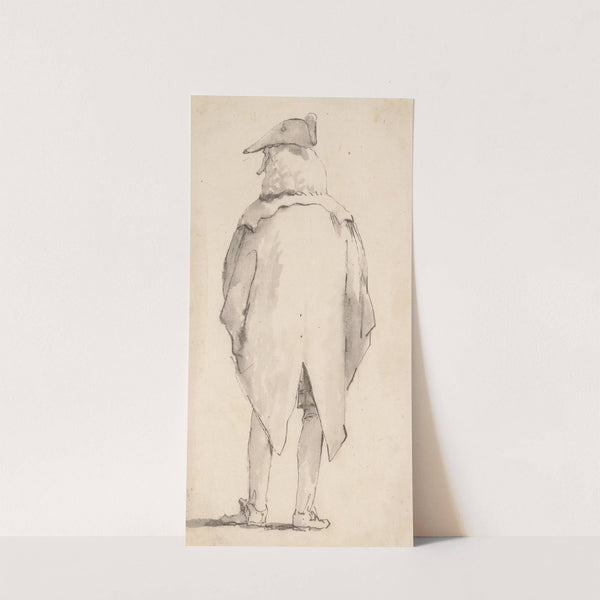 Caricature of a Man Wearing a Wig and a Tricorne, Seen from Behind (1760) by Giovanni Battista Tiepolo