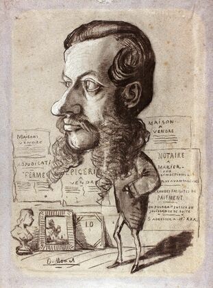 Caricature of Léon Manchon (1858)