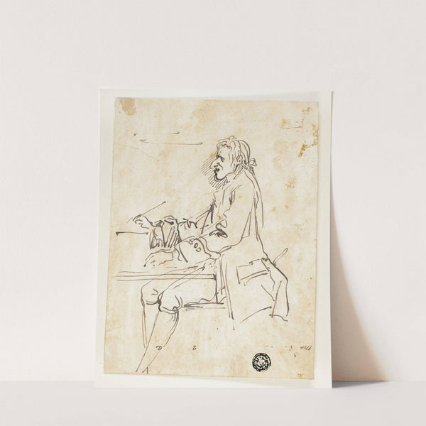 Caricature of Man Writing by Carlo Marchionni