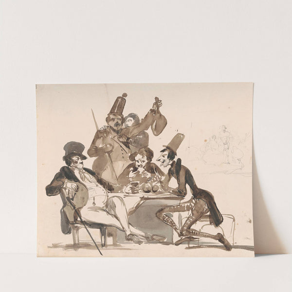 Caricatures and Two Figures by Nicaise De Keyser