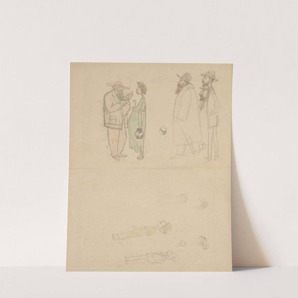 Caricatures de Paul Sérusier, Marguerite-Claude Sérusier, Ker-Xavier Roussel, Pierre Bonnard et Édouard Vuillard by Georges Lacombe