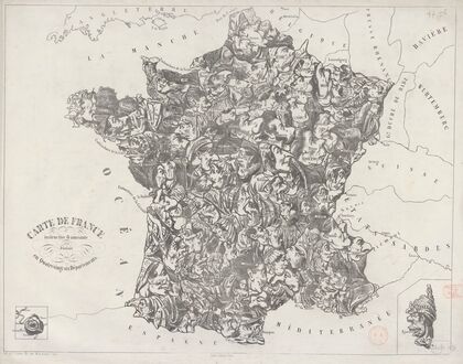 Carte de France instructive et amusante divisée en Quatrevingt six Départements (1856)