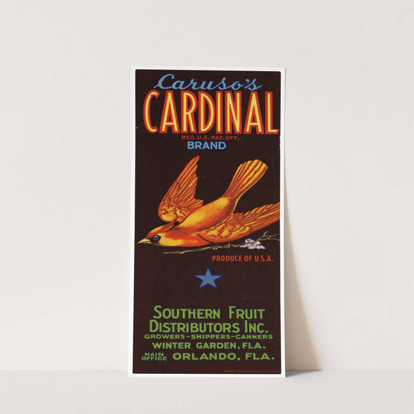 Caruso’s Cardinal Brand Fruit Label (1930-1950)
