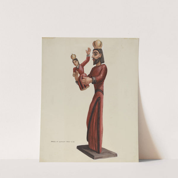 Carved and Painted Santo-San Jose by Majel G. Claflin
