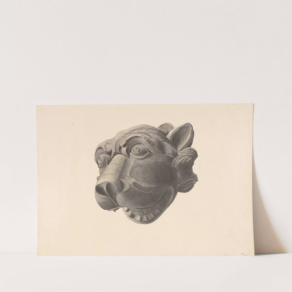 Carved Cat Head Gargoyle by Alton K. Skillin