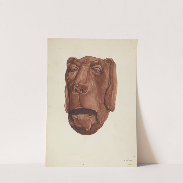 Carved Dog&#039;s Head by Vera Van Voris
