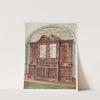 Carved enclosed mahogany bookcase-style of Chippendale by Edwin Foley